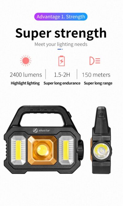 Multifunctional torch solar charged